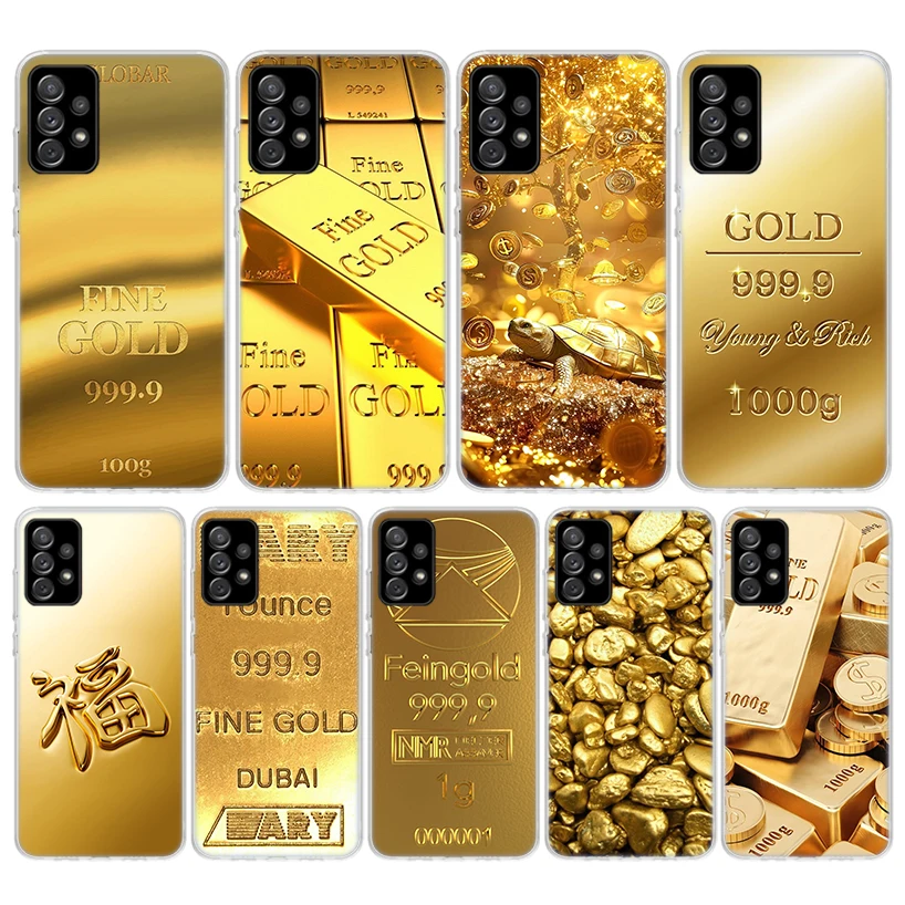 כיסוי סיליקון עם הדפס דוגמת זהב לטלפון Samsung Galaxy Note 20 Ultra 9 8 10 Pro S10 Lite S9 Plus S8 + S7 Edge Cover Fu
