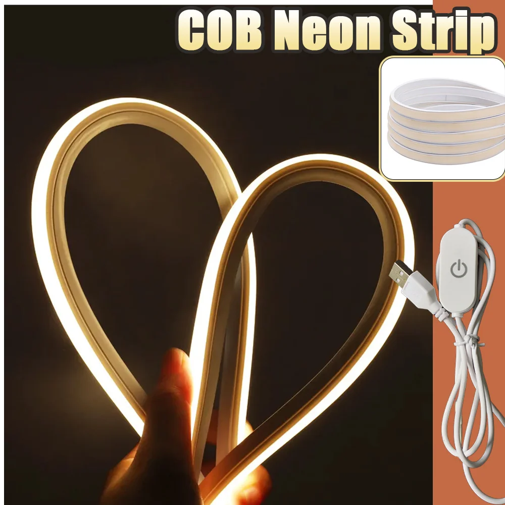 USB-Powered Touch Widened Neon LED Strip Lights, Suitable for Bedroom, TV Backlighting, Cabinet , Halloween, Christmas