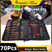 70Pcs Multimeter Test Lead Kit Electrical Test Probes Alligator Clips Banana Plugs Crocodile Clips Wire Testers Voltage Tester