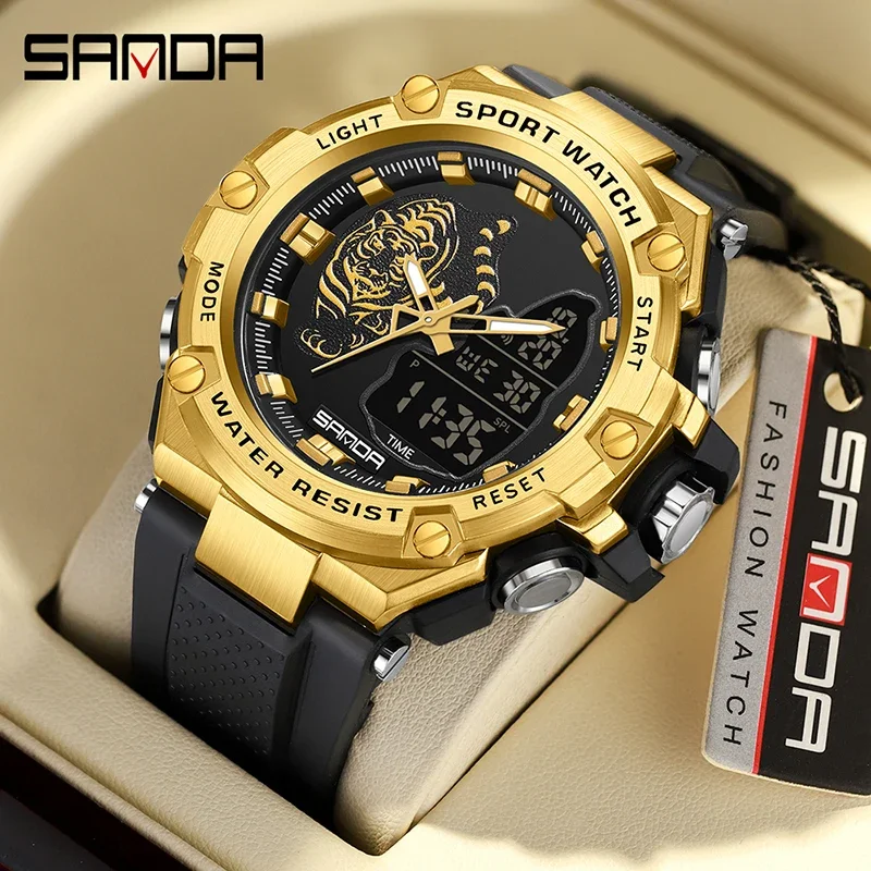 

SANDA Men's Military Sports Electronic Watches Waterproof Shock Man Top Luxury Clock Digital Writwatch relogio masculino 3173
