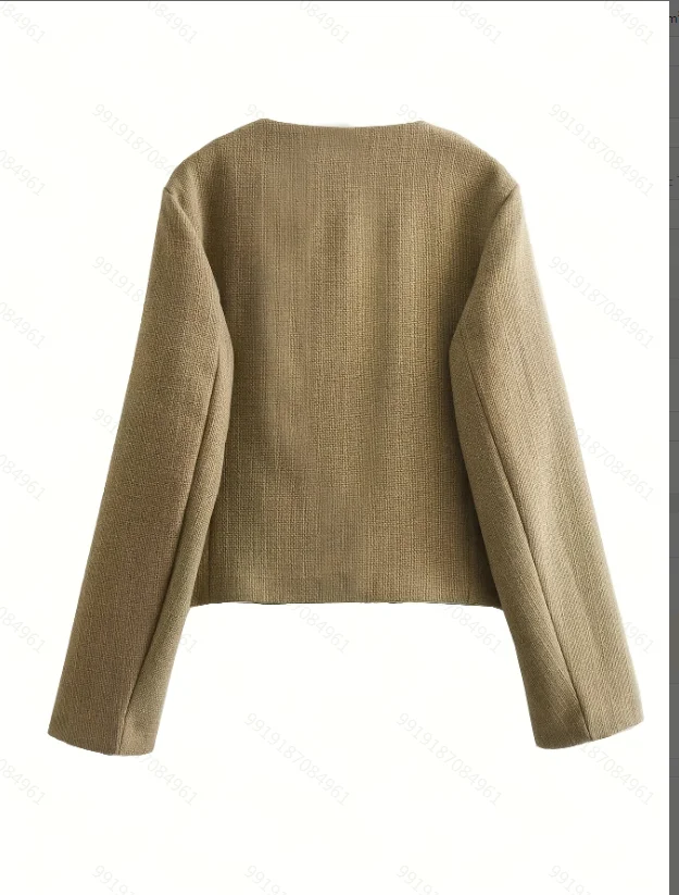 Autumn Winter Women's Long Sleeve Little Black Dress Style Short Elegant Jacket for Office Street Party Fashionable