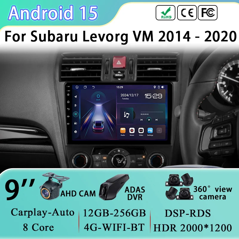 

Car Radio Android Auto For Subaru Levorg VM 2014 - 2020 Carplay GPS Navigation Multimedia Video Player Wifi Head Unit BT No 2din