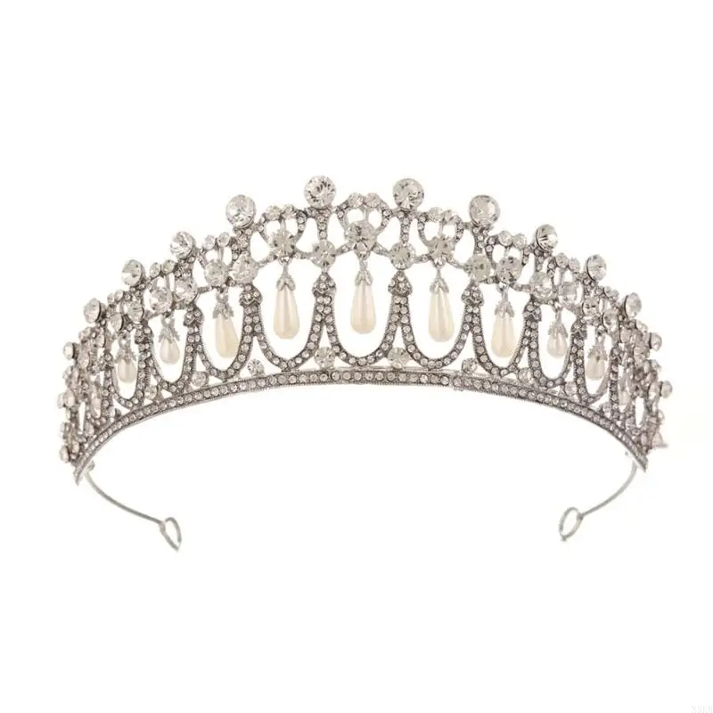 

N5KB Elegant Headbands Hair Hoop for Birthday Wedding Queen Headpiece for Girls Show Stage Party Costume