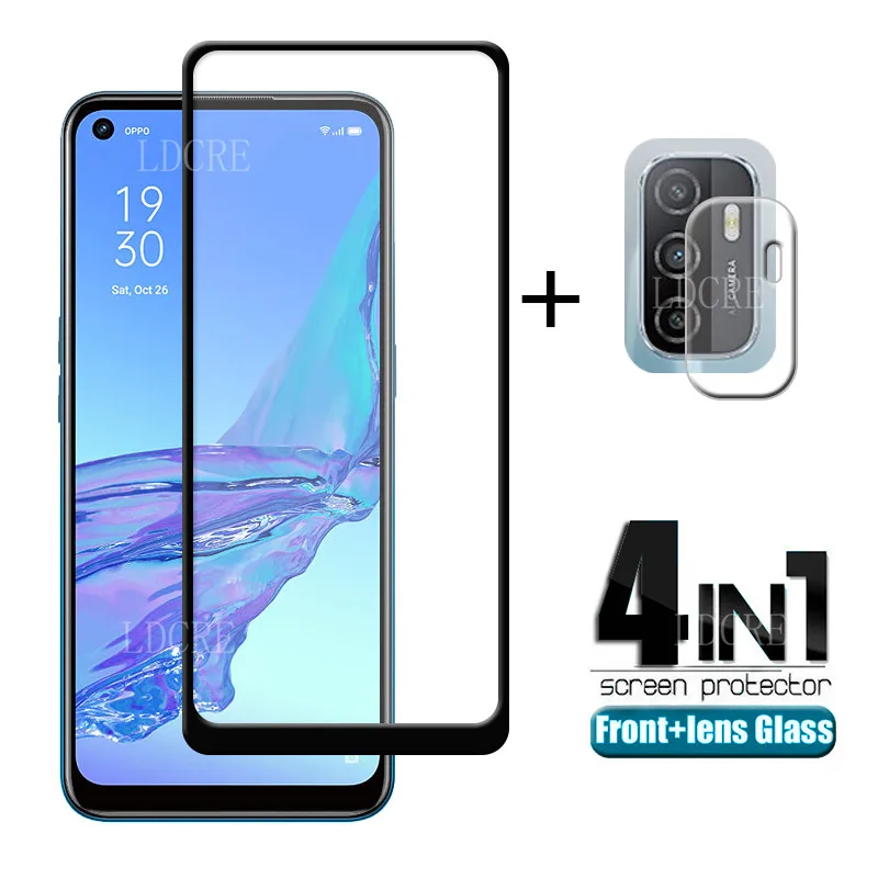 Full Cover Tempered Glass For OPPO A53 Screen Protector For OPPO A53 Camera Glass For OPPO A91 A52 A72 A92 Reno 4Z 5G A53 Glass