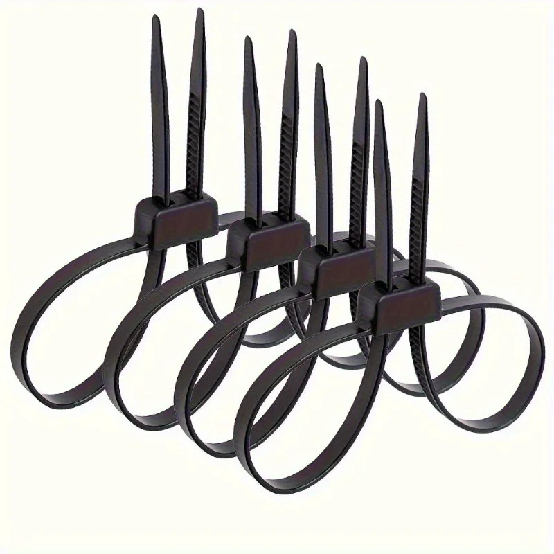 4pcs Nylon Zip Ties Double Hole, Non-Slip, Disposable - Ideal for Household, Warehouse, Freight Stations