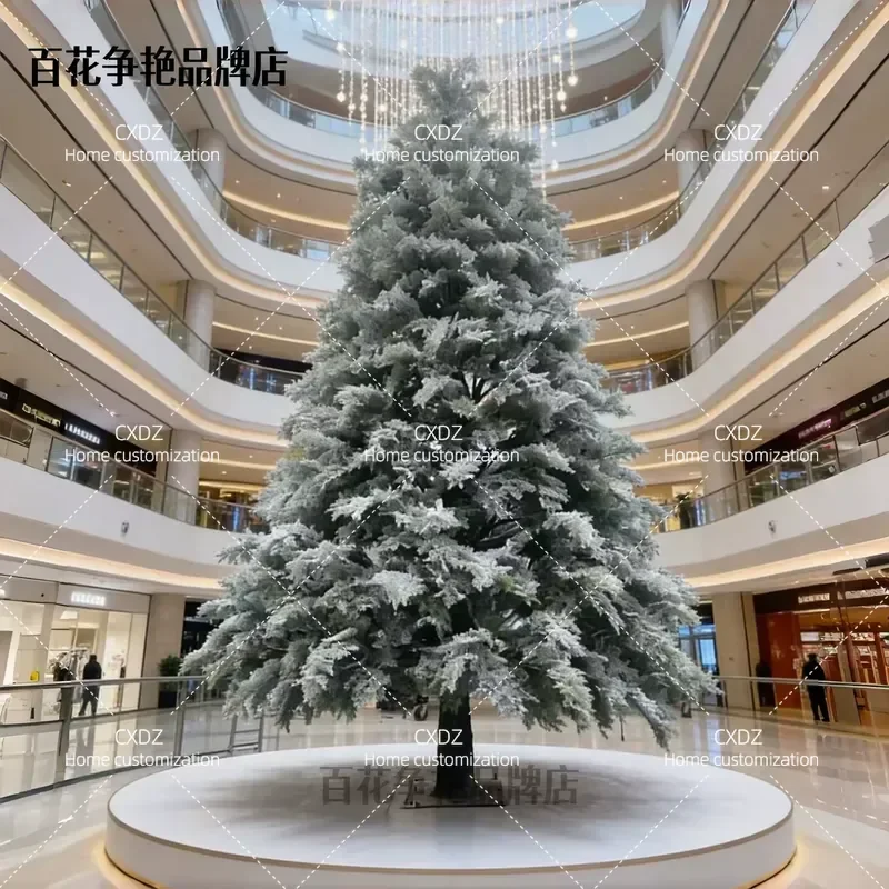 Large Artificial Cedar Metasequoia Spruce Fir Green Pine White Christmas Tree Outdoor Snow Shopping Mall Fake Tree Decoration