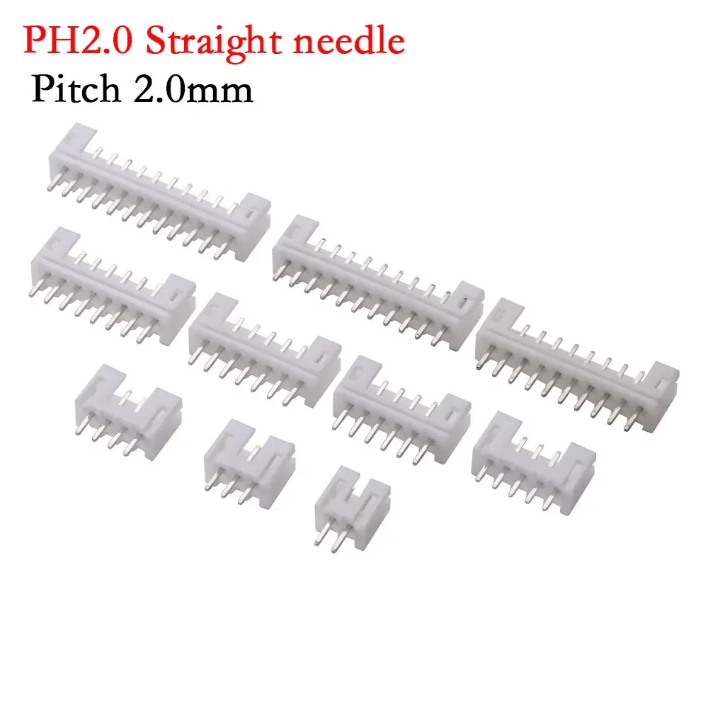 JST 1.25mm PH2.0mm XH 2510 2.54mm Pitch Connector Header Mannelijke Blade 2/3/4/5/6/7/8/9/10/11/12/13/14/15/16P Rechte Gebogen naald