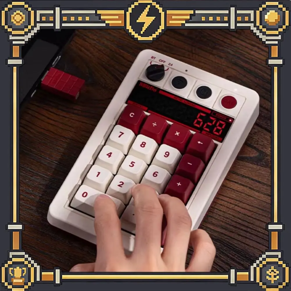 

8BitDo Retro 18 Mechanical Keyboard 3 Mode Bluetooth 2.4G Numpad Keyboard Calculator 2-in-1 Long Battery Life PC Accessories