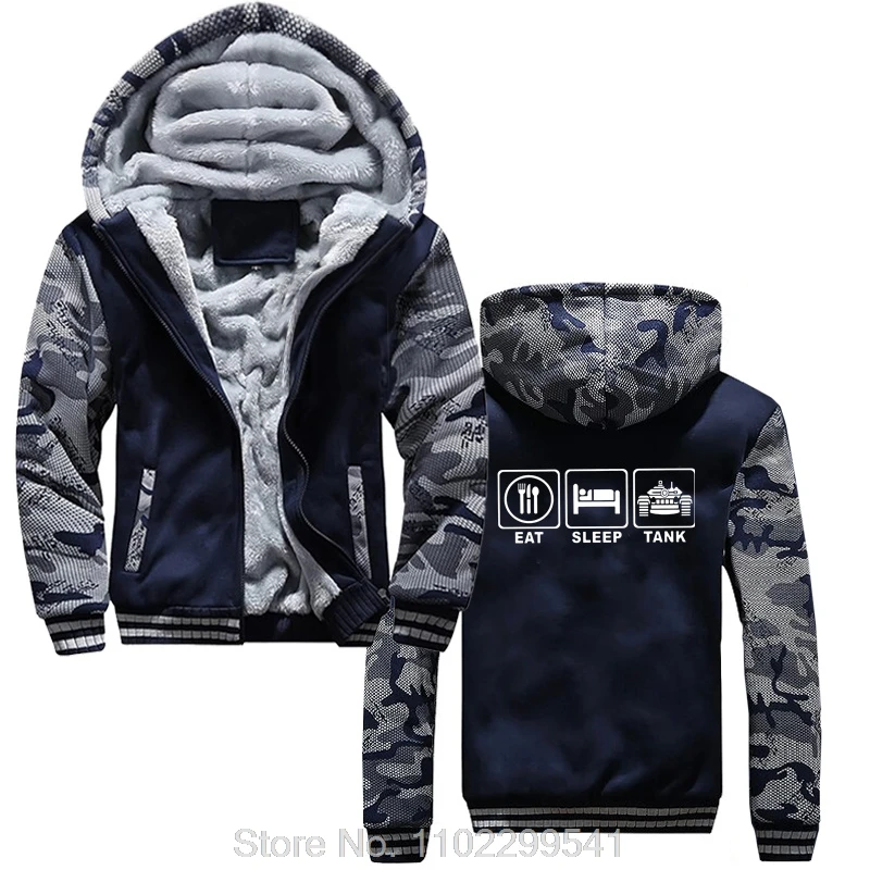 

World Of Tanks Classic Game Armored Tank EAT SLEEP TANK Hoodie Classic Graphic Hoody Cotton Jacket Zip Up Hoodies Harajuku Coats