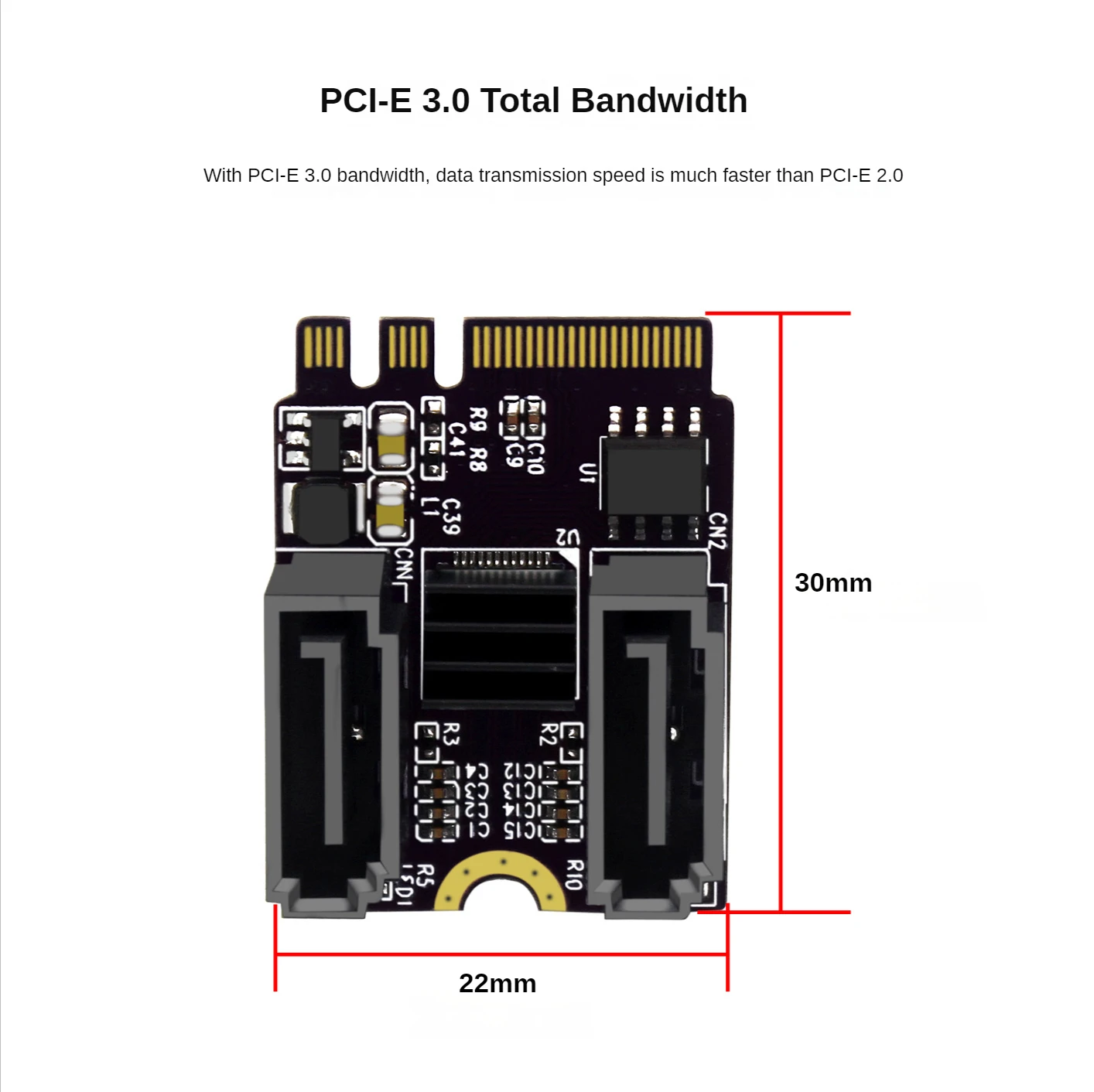 

M2 To SATA3.0 Expansion Card KEY A + E WIFI M.2 To SATA Hard Disk Adapter Card Without Driver Installation