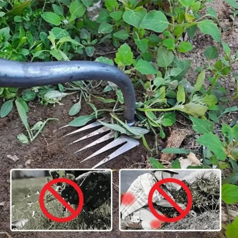 Manual Jardim removedor de ervas daninhas ferramenta, enraizamento grama, solo solto, remoção de ervas daninhas mão, extrator, jardinagem pá, 2 em 1