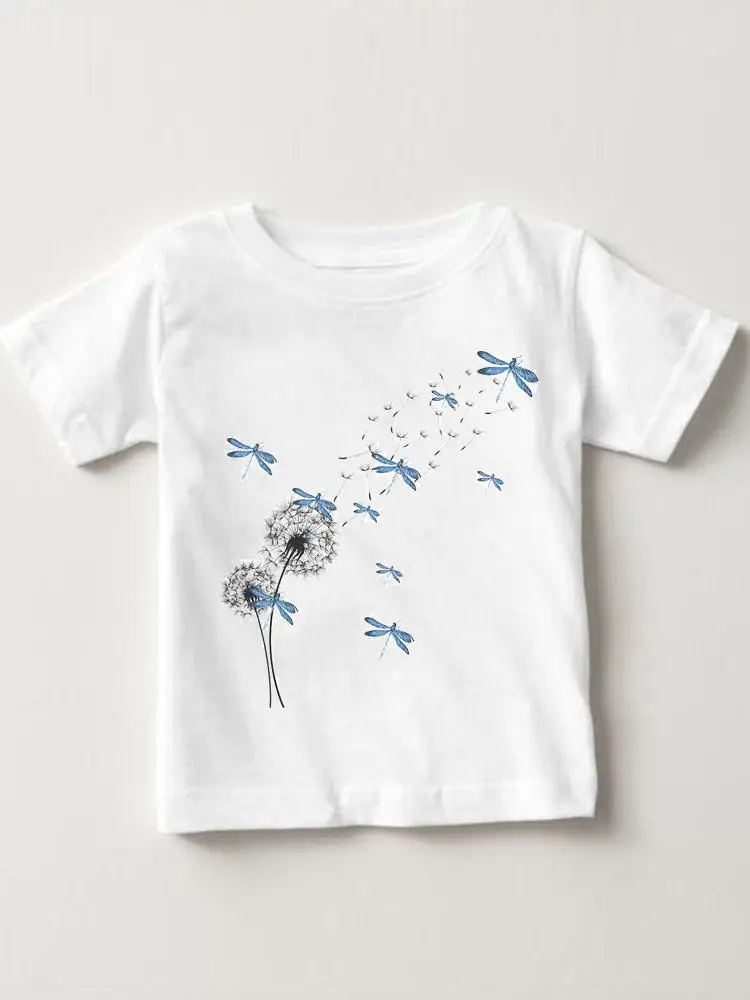 

Printed Tees Dragonfly Love Style Cute Tops O-neck Girls Boys Children Short Sleeve Clothes Summer Cartoon Kids Outfits T-shirts