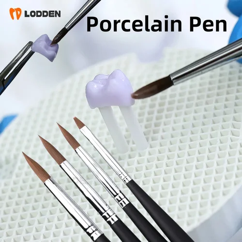 Imagen 1 del producto Lodden-bolígrafos de porcelana Dental, pinceles de resina para herramientas de modelado y acristalamiento de laboratorio Denal, cepillos de silicona para herramientas de dentadura