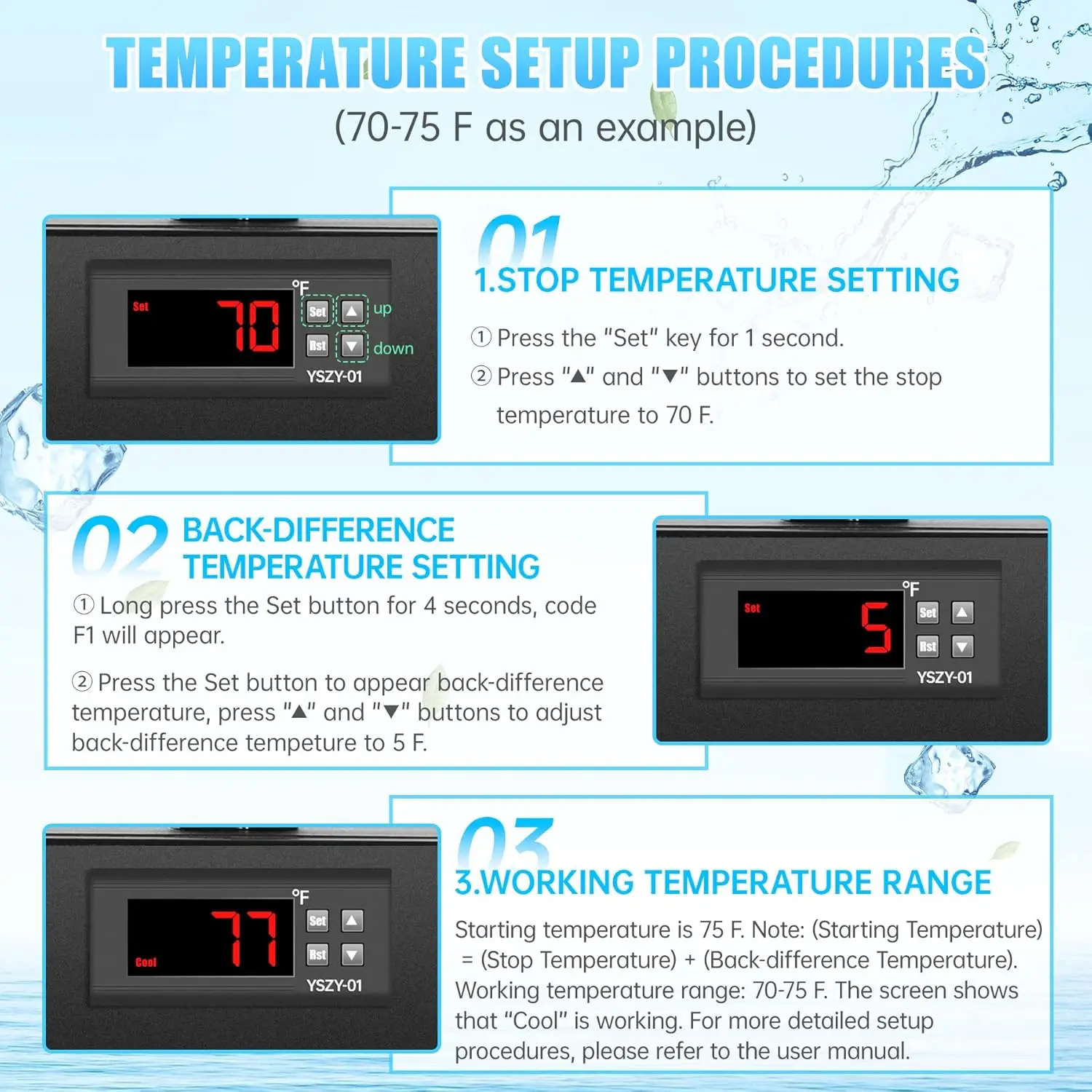 Chiller for Fish Tank - 42GAL 1/10HP Water Chiller with Quiet Design Compressor - Refrigeration for Hydroponic System A