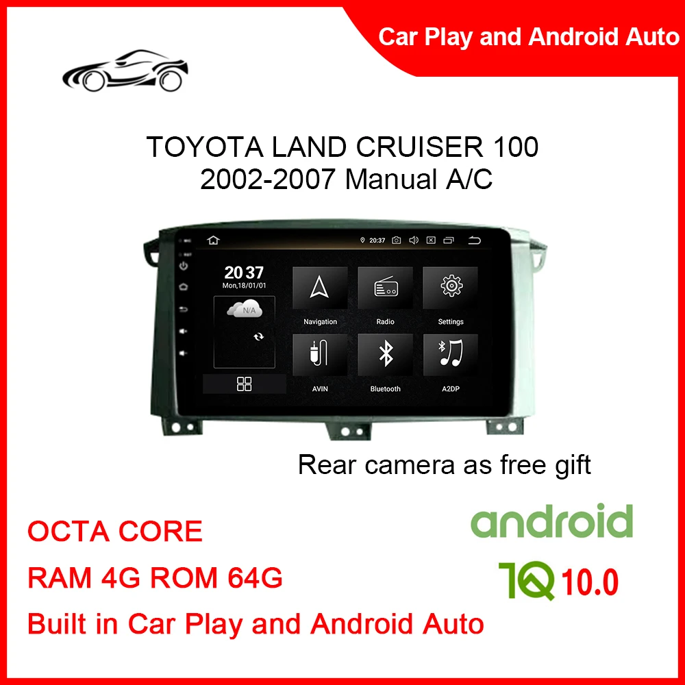 

CUSP Big Screen Android GPS Car For TOYOTA LAND CRUISER 2002-2007 9inch 4G+64G Waterproof External Car Bds Glonass GPS Antenna
