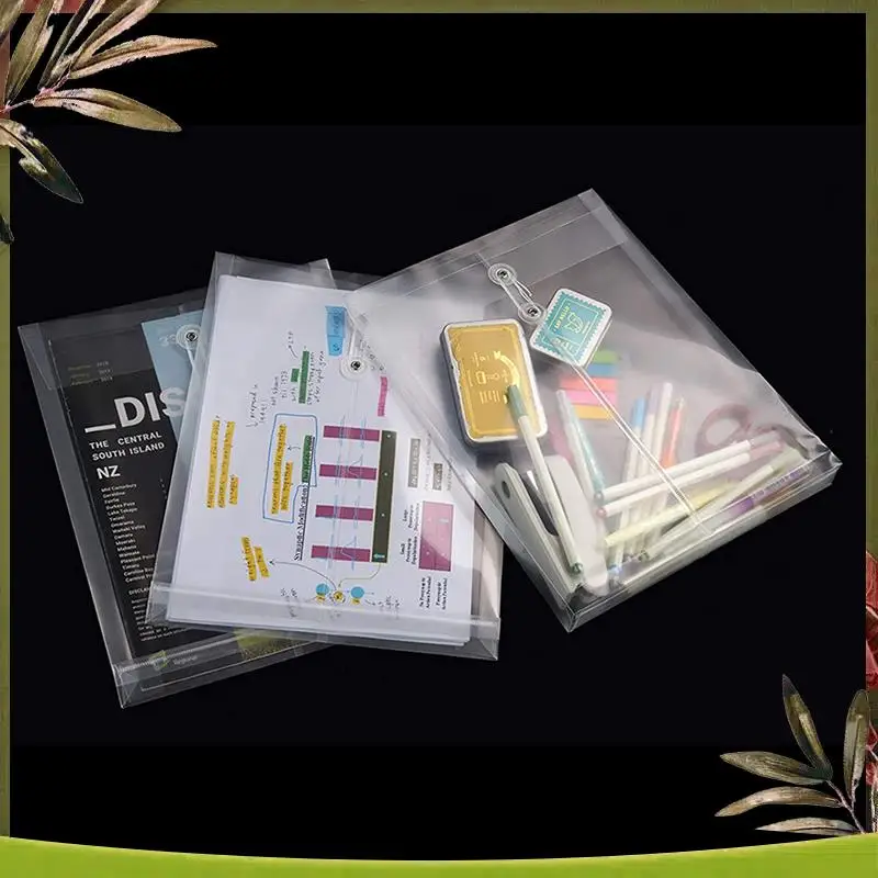 New-24 Pack Clear Plastic Envelopes Poly Envelopes Expandable Files Document Folders With Button & String Tie Closure A4