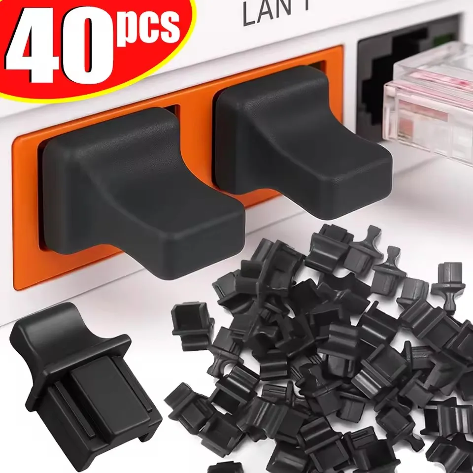 RJ45 Dust Covers Caps Silicone Dustplugs Ethernet LAN Port Protectors for Network Swticher Router Hub Computer Anti-dust Plug