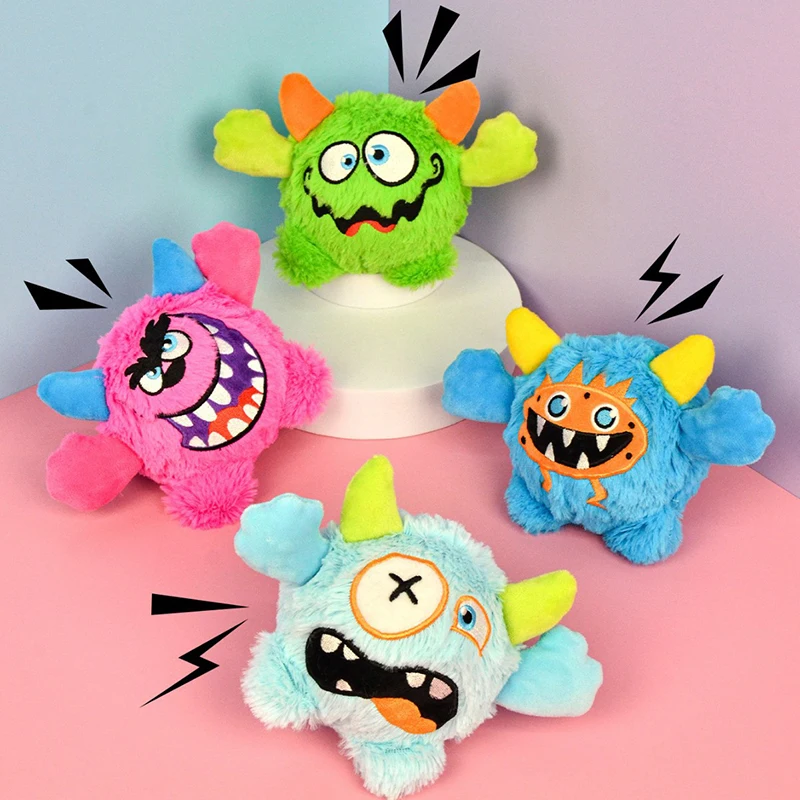 Factory Direct Ugly Cute Funny Pet Dog Toy Squeaky Bouncing Ball Stress Relief Interactive Chew Toy Halloween Gift For Puppy Dog