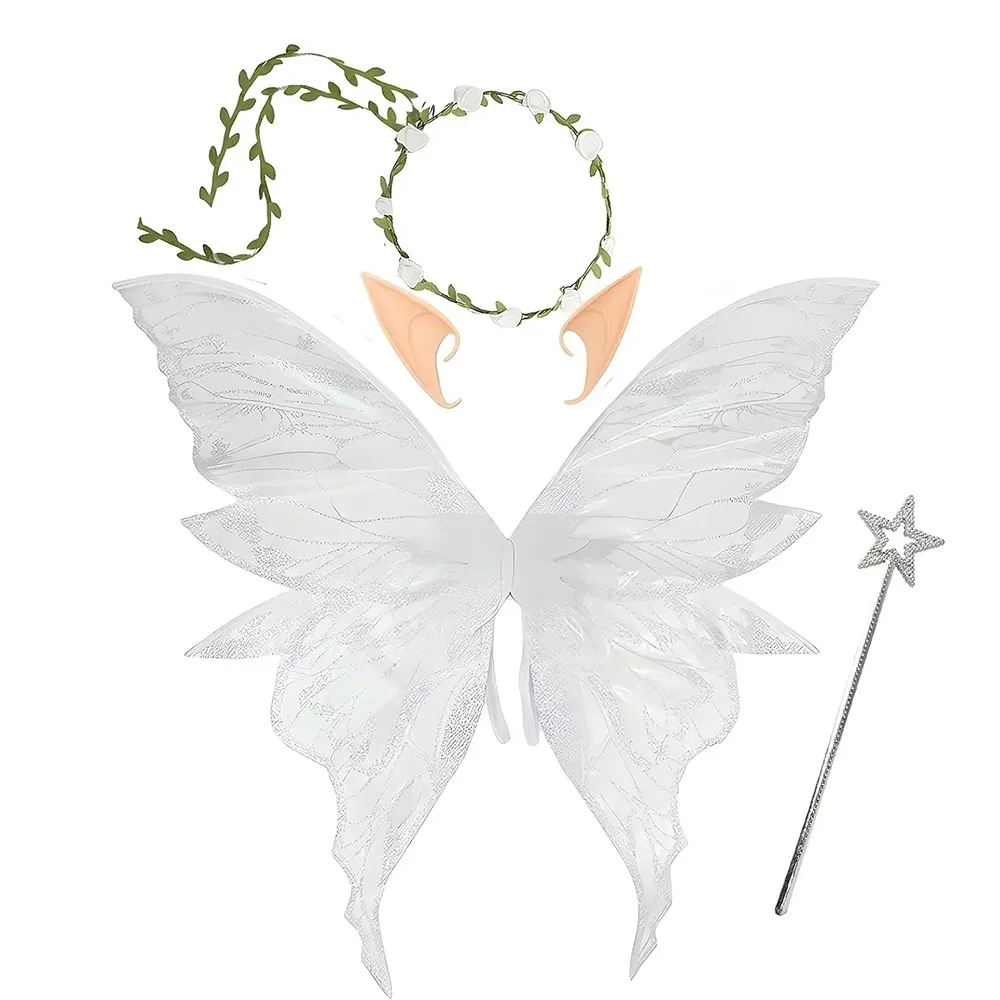 

Creative Fairy Butterfly Wings Fluttering Wings Lightweight Fairy Costume Wing Set Sparkling Colorful Elf Wings Costume