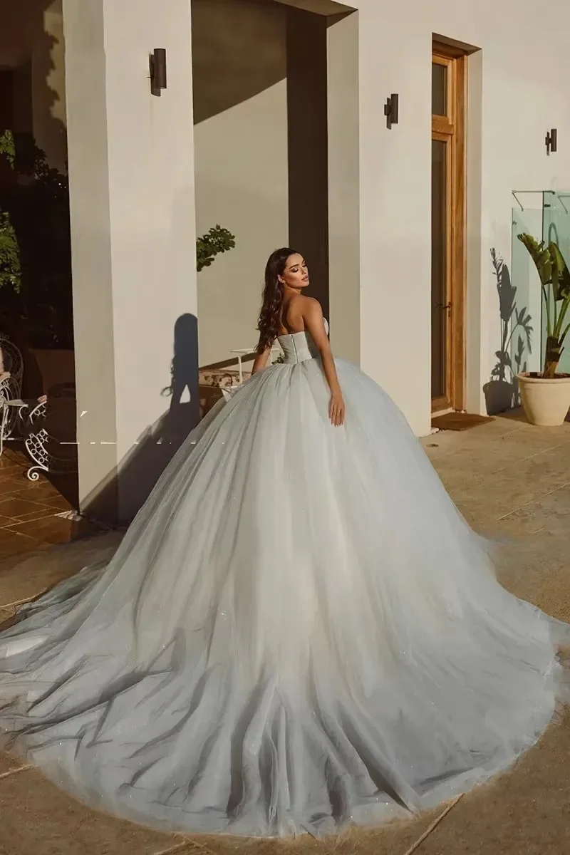 تخصيص فساتين الزفاف الفاخرة قبالة الكتف قطار المحكمة الأميرة التطهير ثوب الزفاف vestidos de novia