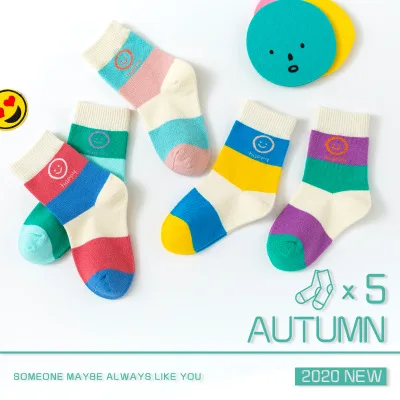 

5pairs Autumn and Winter New Style Cotton Thickened Children's Socks, Tube Socks, C Boys and Girls Baby Socks