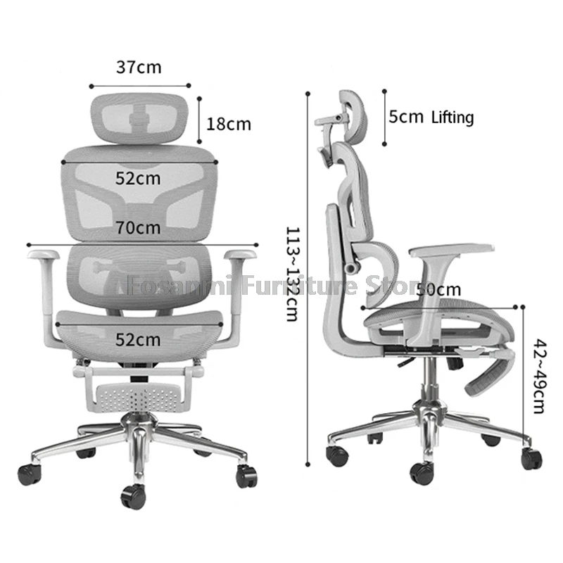 Дышащее износостойкое сетчатое офисное кресло с подголовником и поясничной поддержкой Компьютерные стулья Домашнее вращающееся кресло для геймера с колесиками