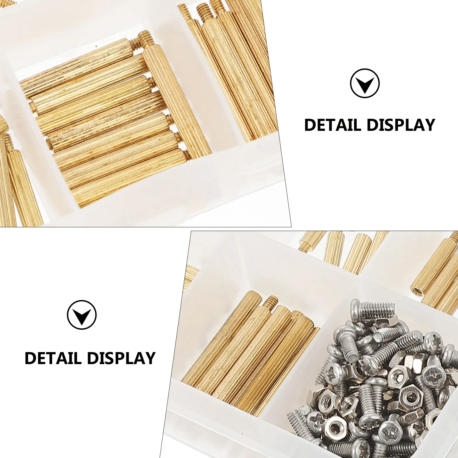 

270Pcs Threaded Nut Single Head Knurled Copper Column Fastener Connector Furniture Screw Replacement Barrel Bolt Round Head