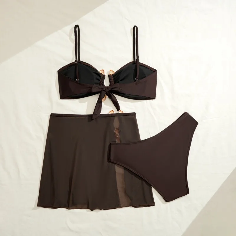 Swimming Suit for Women Bikini New Fashionable and Sexy European and American Leopard Print Three Piece Vacation Swimsuit