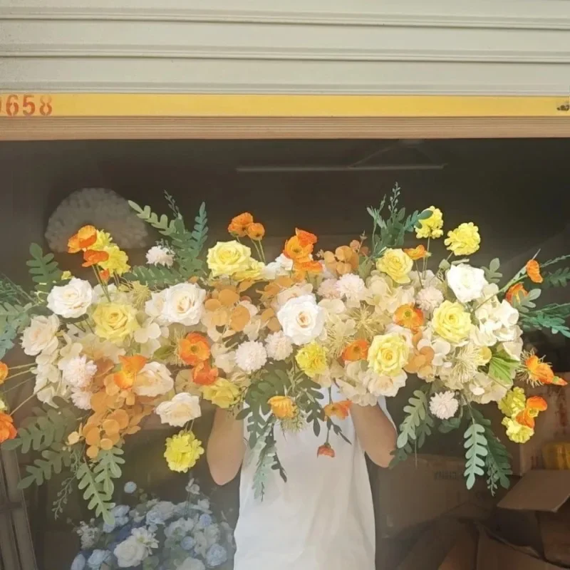 1M Artificial Rose Arrangement Activity Scene Layout T Stage Floral Arrangement Wedding Decoration Flower Arrangement