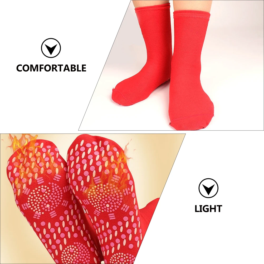 

Self Heating Warm Socks 3 Pairs Winter Wool Anti Freezing Socks Heated Outdoor Mid Tube Design Comfortable Skating Cycling