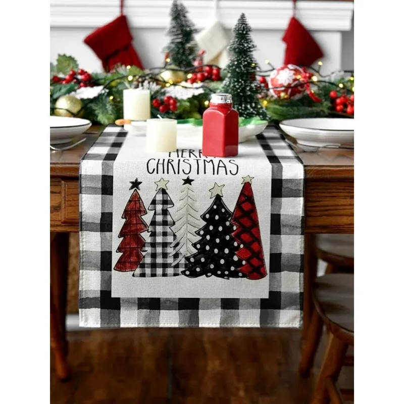 Maple Leaf Festive Kitchen Dining Home Decoration Seasonal Table Runner For Christmas Party Decoration Harvest-themed Events