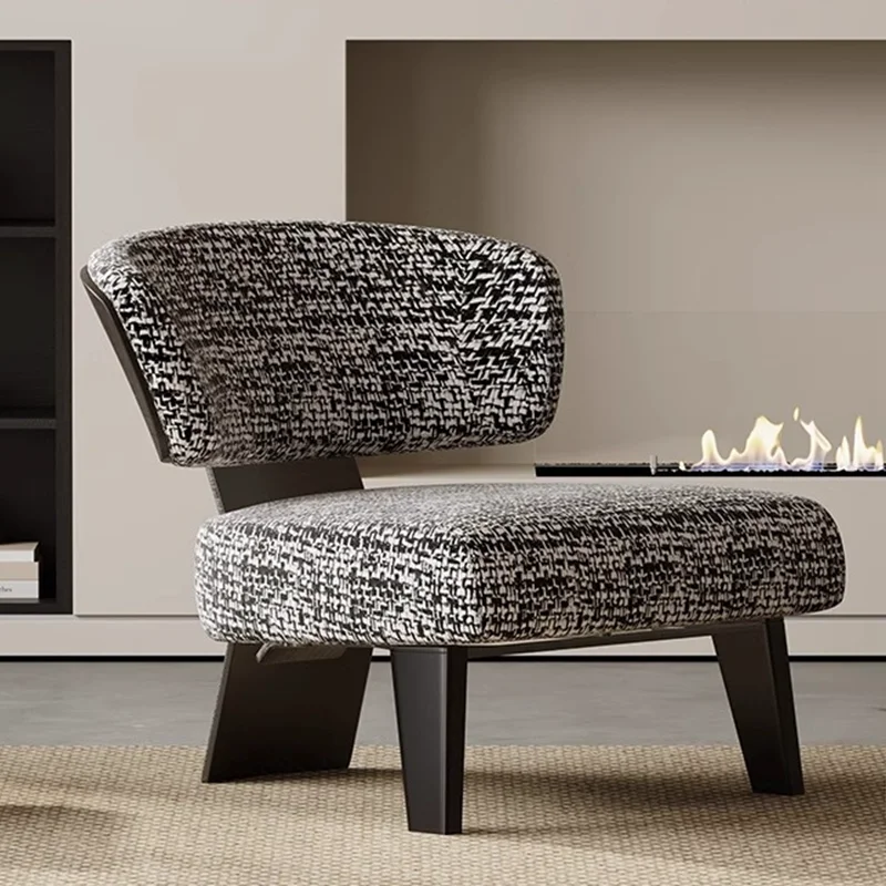 

Lounge Chair Simple Modern Minimalist Italian Premium Furniture Black and White Single Sofa Chair