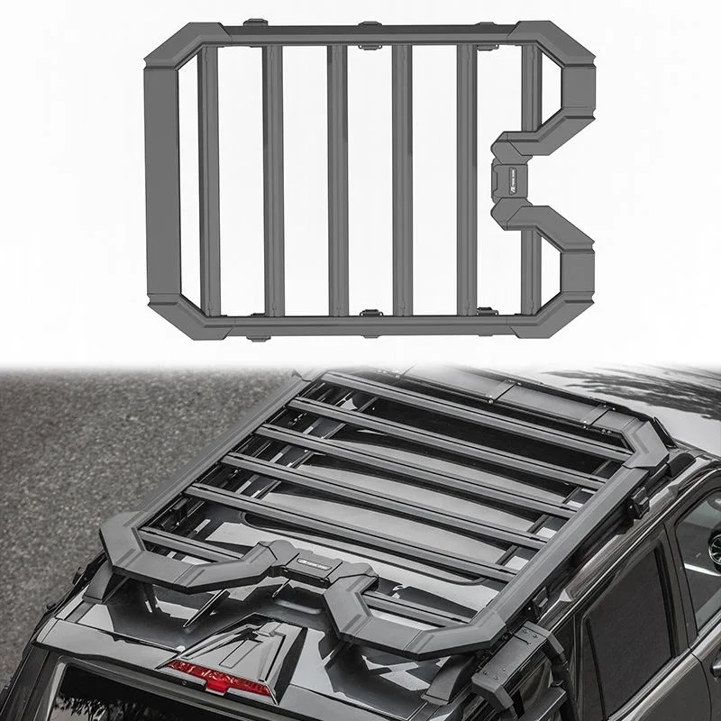 Factory Hot Seller High Quality 4X4 Offroad No-Drill Aluminium Lage Rails Multifunctional Roof Rack Vehicle Exterior Modifi