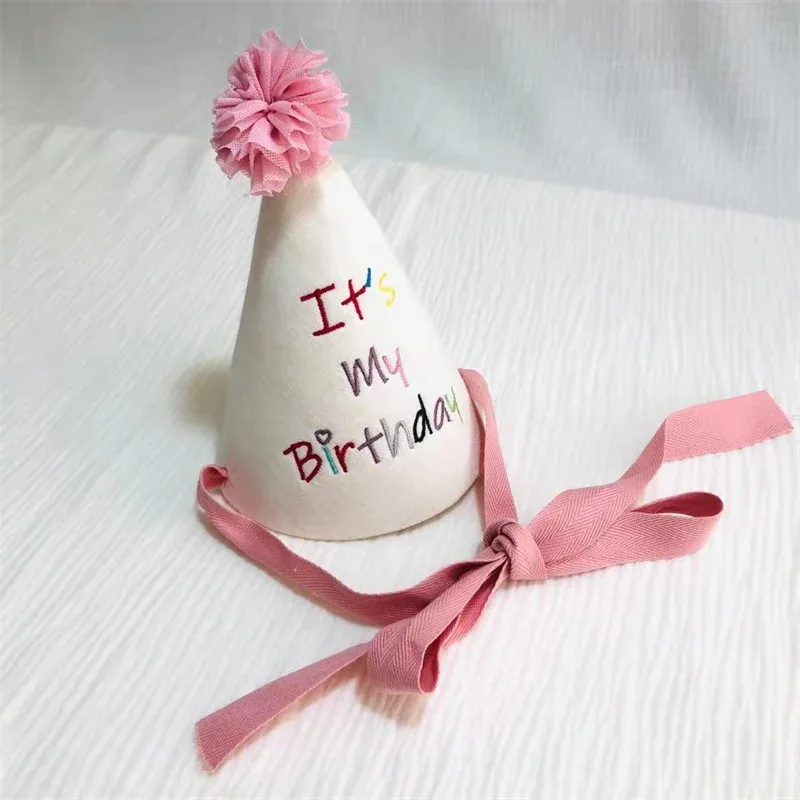 

Korea Style Baby Birthday Hat Kids Boy Girl Prince Princess Soft Fabric Party Caps Stitchwork Costume Headwear Colorful Props