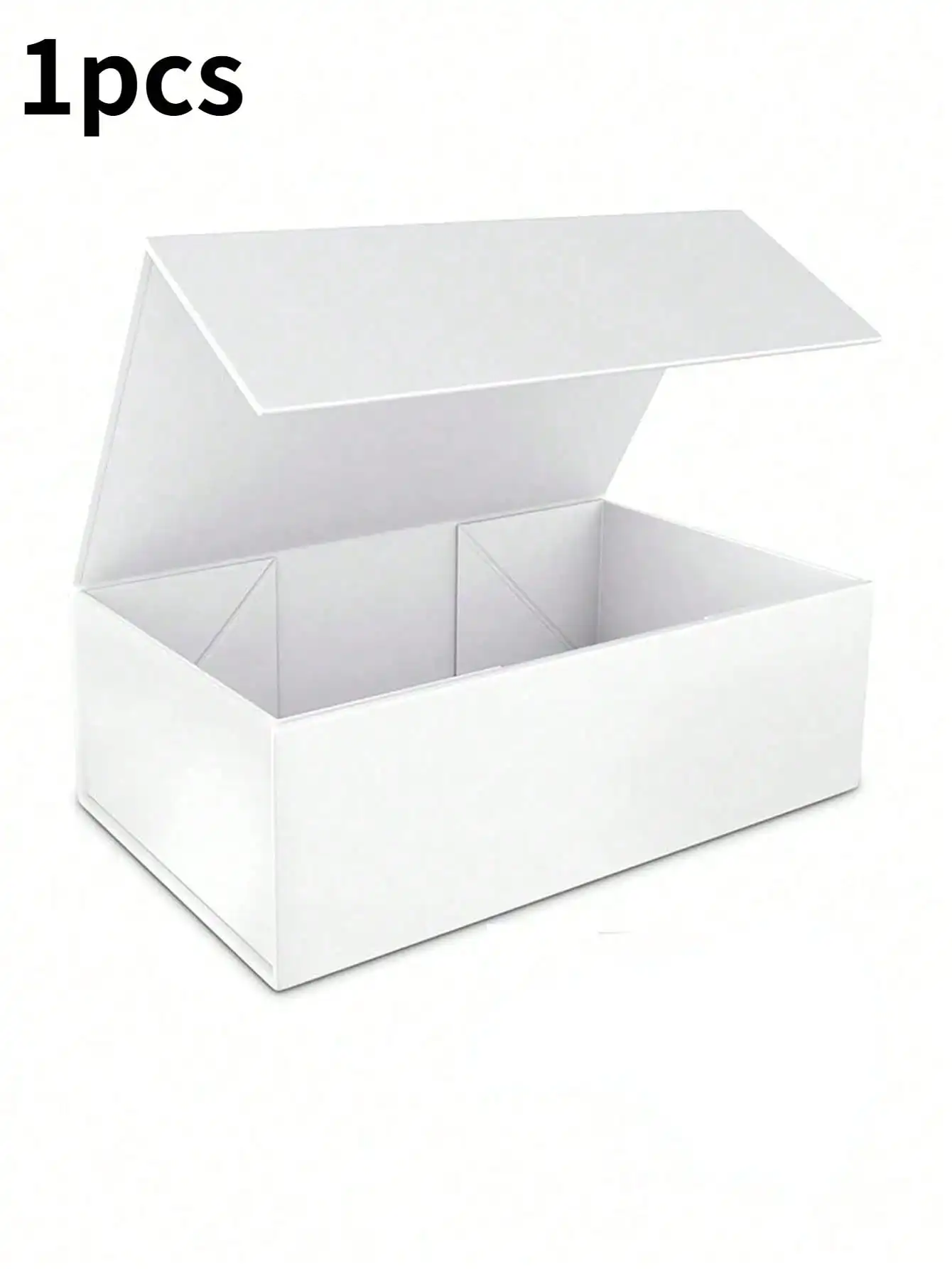 1 caja de regalo blanca reutilizable con tapa, hebilla magnética, plegable rectangular, utilizada para empaquetar cajas de propuestas, bodas, Navidad
