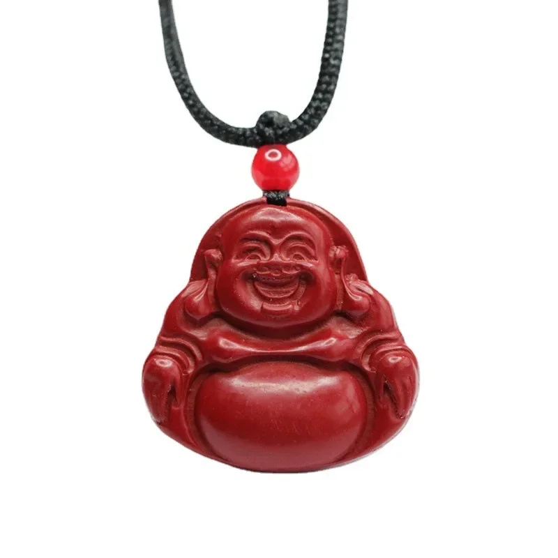 Ciondolo cinabro naturale genuino viola oro sabbia Buddha collana ciondolo gioielli da uomo e da donna gioielleria raffinata