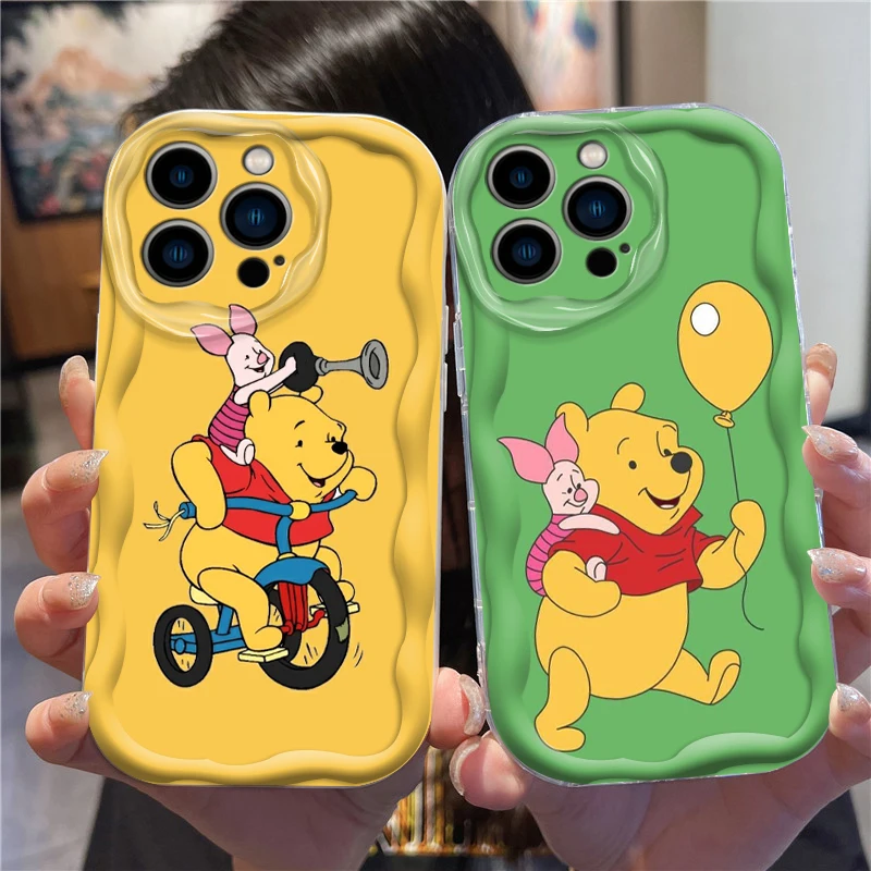 Disney Winnie The Poodle For Apple iPhone 15 14 13 12 11 XS XR X Pro Max Plus Wave Oil Back Phone Case