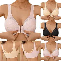 Sexy Push Up Bras Front Closure Solid Brassiere Wireless Bralette Breast Seamless Bras Plus Size M-3XL For Women Lace Underwear