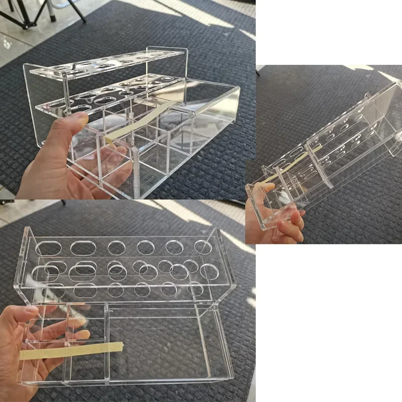 ทันตกรรมอะคริลิคกล่องเก็บมัลติฟังก์ชั่ตําแหน่ง Rack กาวคอมโพสิต Applicator Oral วัสดุเก็บกล่อง