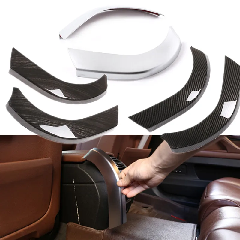 Car Rear Air Conditioning Outlet Vents Side Trim Strips Strikers Fit For BMW 5 Series F10 F18 2011 -2017 ABS Interior Accessorie