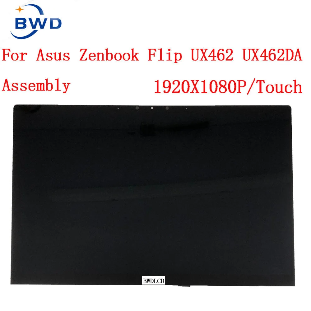 Новинка 14,0, ЖК-экран для ноутбука Asus ZenBook Flip 14 UX462 UX462FA UM462 UM462D UM462DA, стеклянный дисплей в сборе, верхняя часть