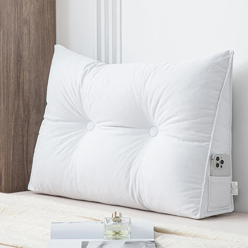 

Wedge Pillow Small Triangular Headboard Bed Reading Backrest Back Support Pillow with Removable Cover Floor Cushions
