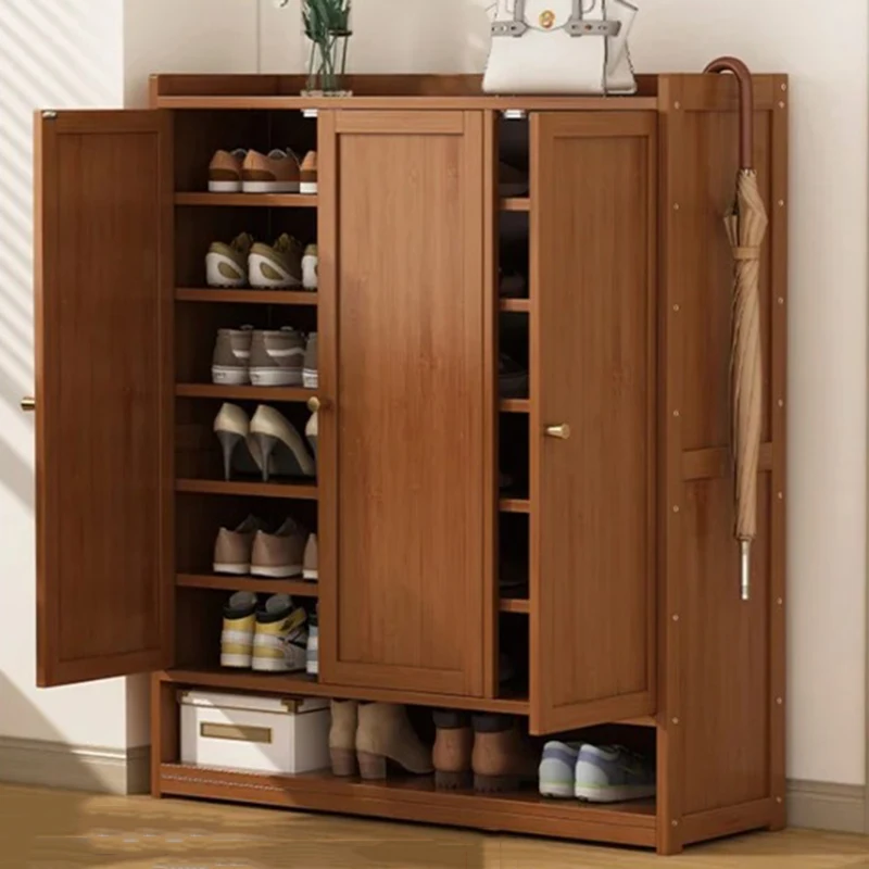 

Wooden Display Shoe Cabinets Organizer Racks Dorm Hallway Vertical Safe Shoes Cabinet Home Accent Muebles Living Room Decoration