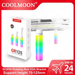 COOLMOON Spiral Rod VGA Bracket 5V3PIN ARGB Light Synchronization Support Height 70mm-125mm Mini Vertical Bracket MOD GR125