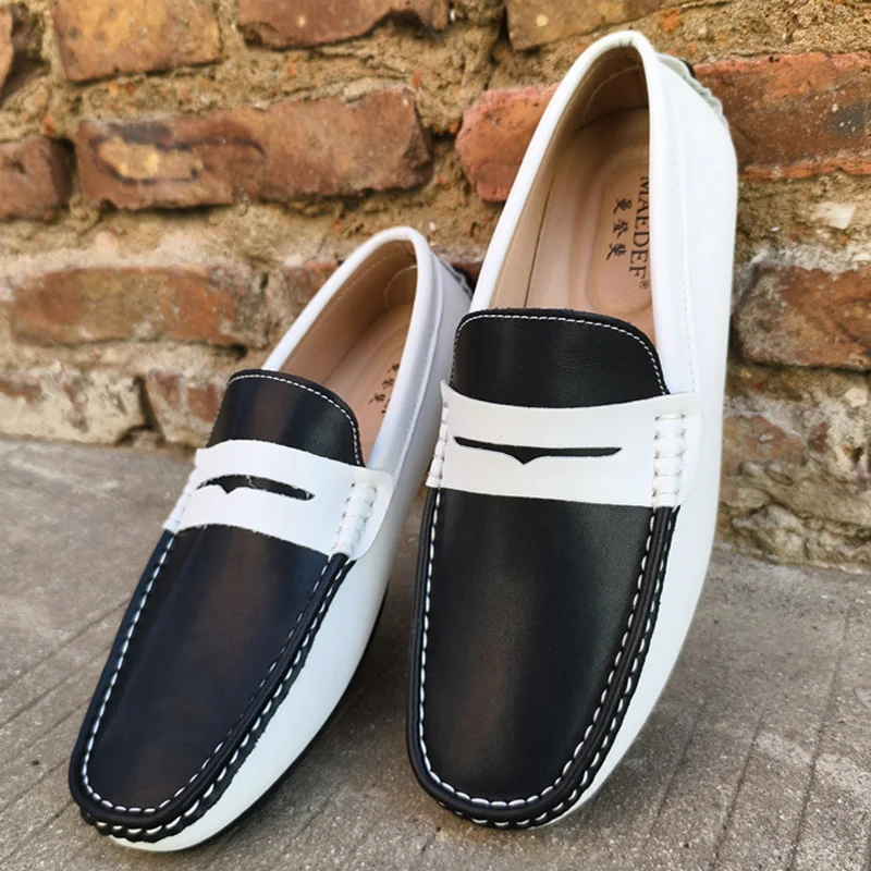 MAEDEF Loafers Spring Men Casual Genuine Leather Shoes High Quality Soft Driving Flats Slip-on Moccasins 2024 Fashion Man Shoes