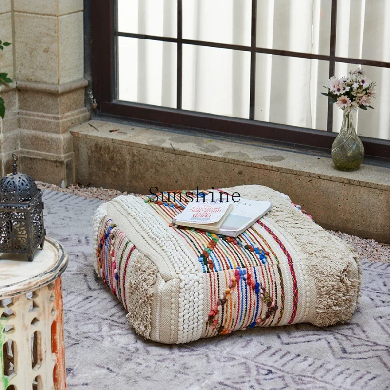 India imports hand-woven low stool seat pier Nordic household futon cushion