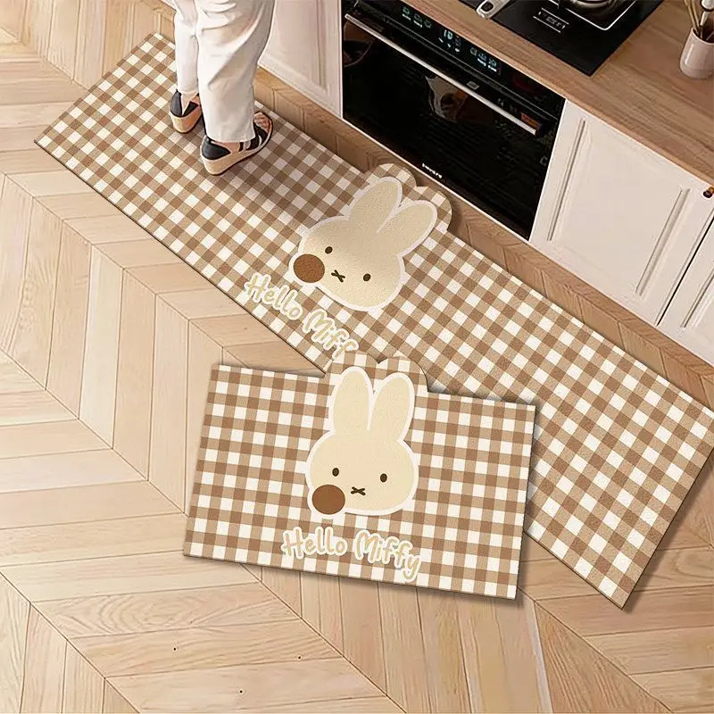 Cartoon Kawaii New Style Kitchen Floor Mat Wear-resistant Anti-slip Resistant To Dirt Long Strip Can Be Cropped Washable Miffy