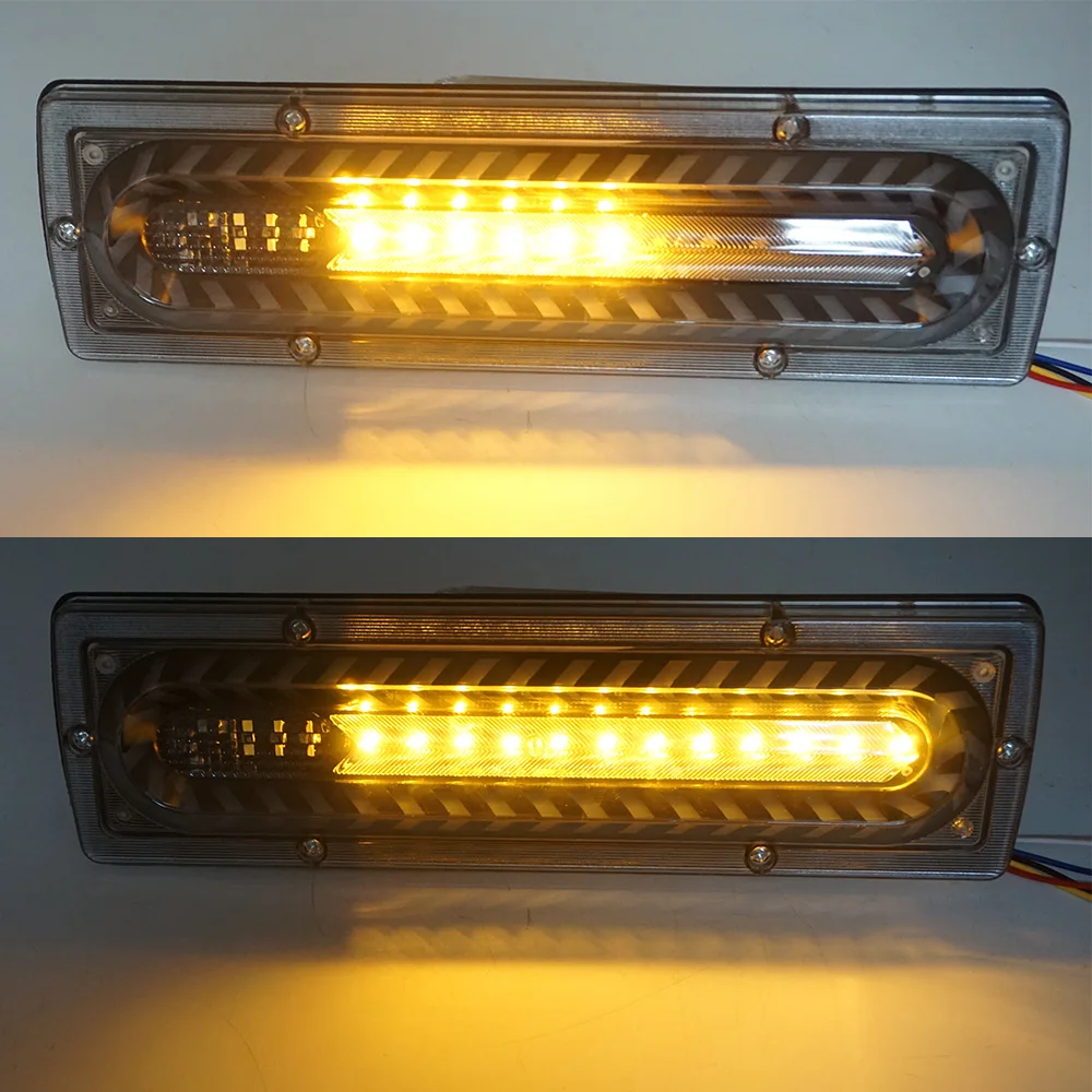 2pcs 12V-24V Truck Trailer Lights LED Strips Flowing Car Turn Signal Lamp Rear Tail Indicator Taillight Brake Flashing Rear Ligh