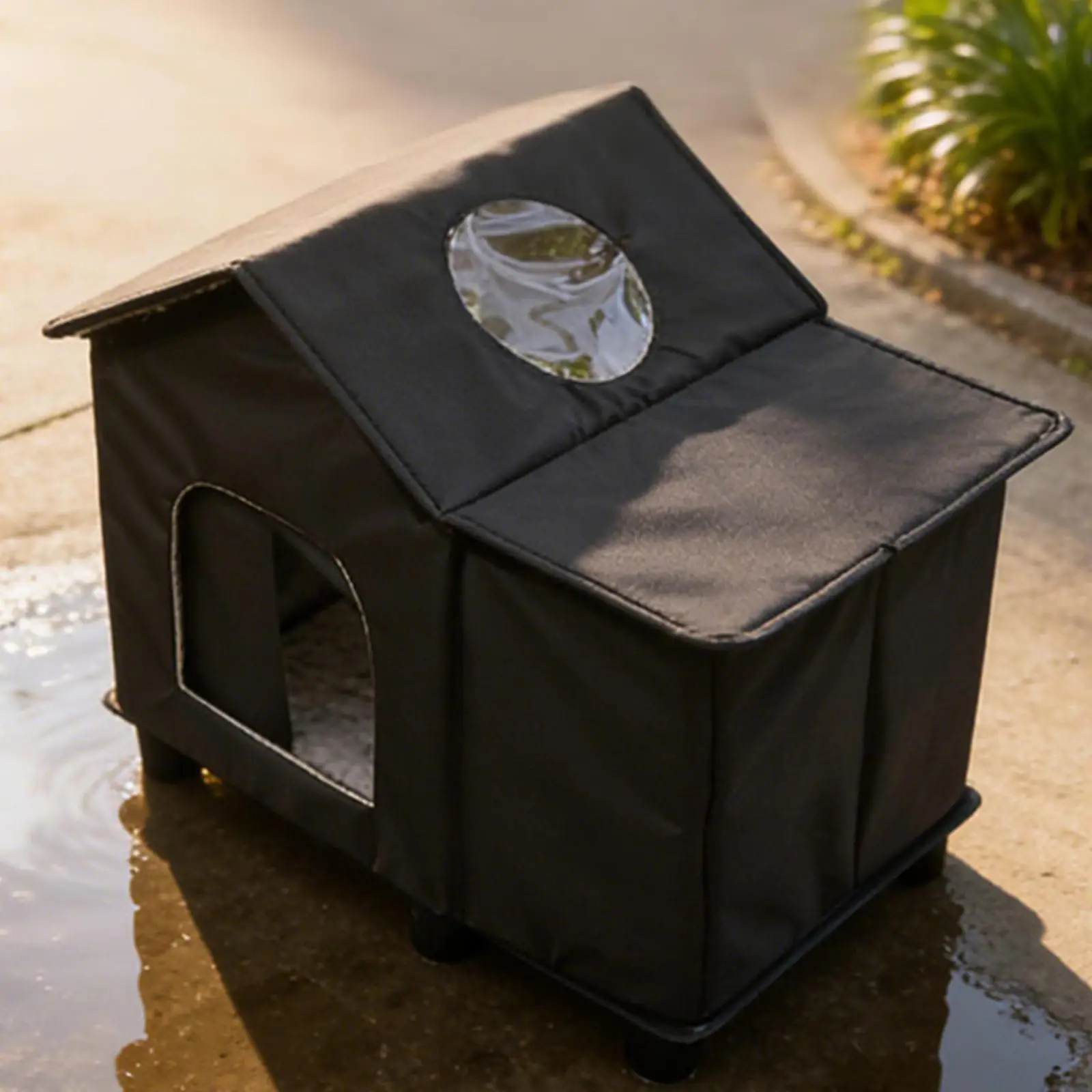 

Домик-убежище для кошек на зиму, уличный, черный, теплый, защитный, из ткани Оксфорд, многофункциональный, удобный, для улицы, лежанка для животных