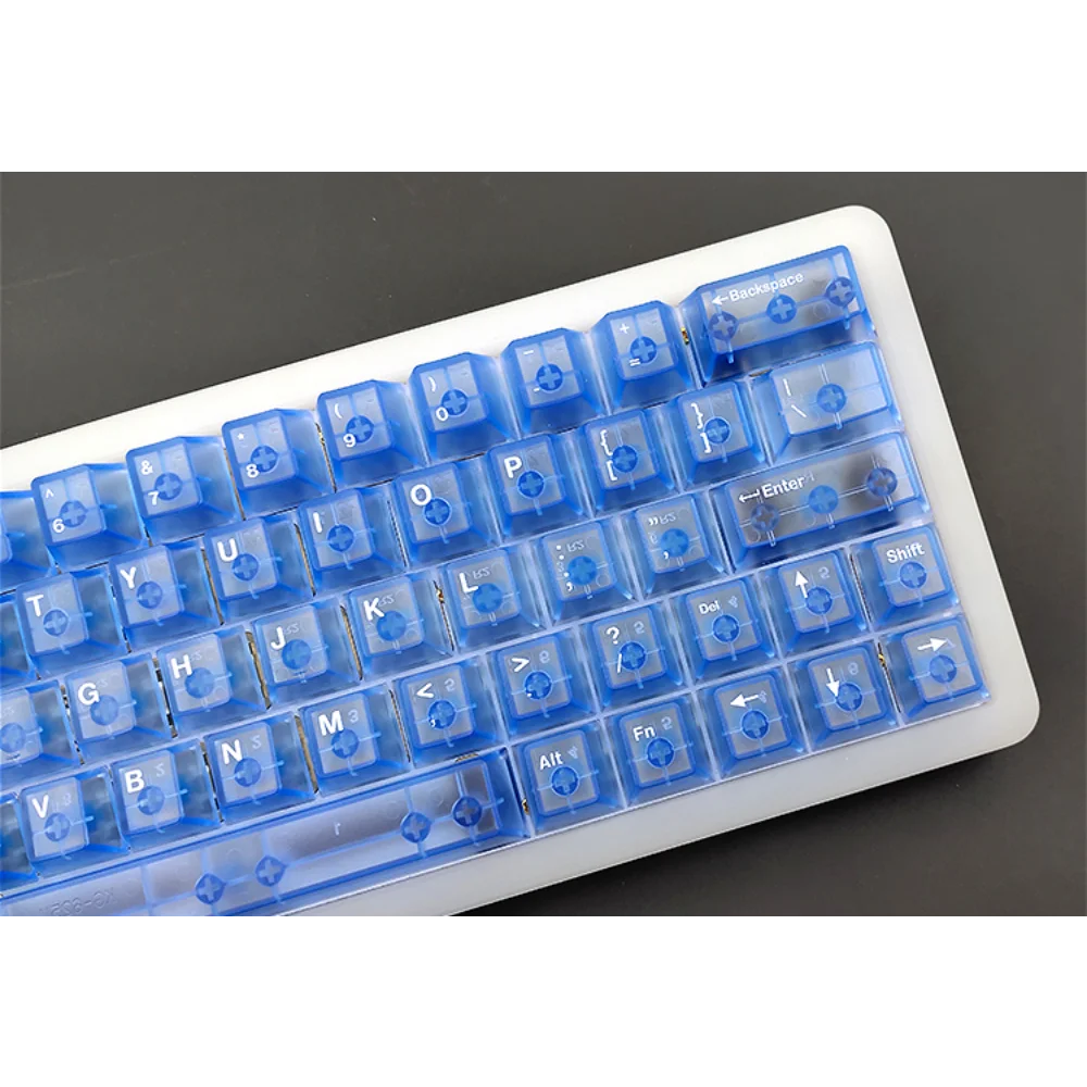 Silkscreen transparente cereja Keycaps, teclado mecânico, translúcido, Glacier Crystal, 139 chaves para 60, 80, 87, 98, 104, 108